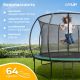 Батут GoUP Luxury-D374 с сеткой и лестницей, темно-зеленый