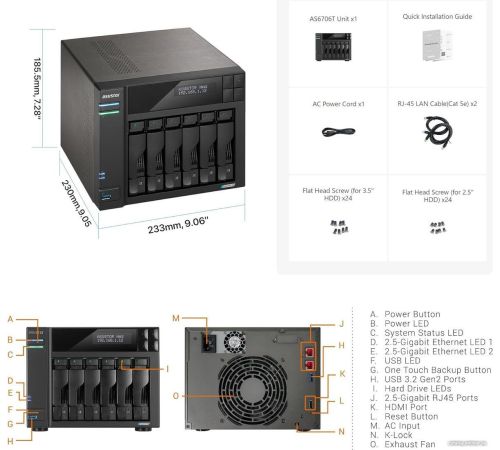 Сетевой накопитель ASUSTOR Lockerstor 6 Gen2 AS6706T