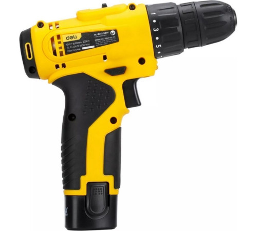 Дрель-шуруповерт Deli DL-DZ12-E2D1 102880 с 2-мя АКБ, кейс