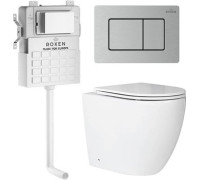Унитаз приставной Roxen Antares в комплекте с инсталляцией Roxen Attach 5 в 1 968412 кнопка: сатин