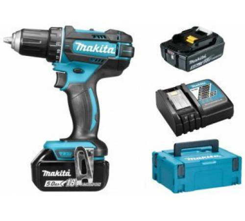 Дрель-шуруповерт Makita DDF482RTJ с 2-мя АКБ, кейс