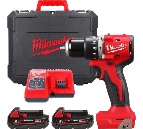 Ударная дрель-шуруповерт Milwaukee M18 M18BLPDRC-202C 4933492822 с 2-мя АКБ 2 Ач, кейс