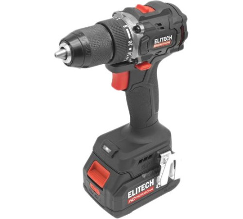 Дрель-шуруповерт ELITECH HD Professional CD 20SL2 E2201.040.02 с 2-мя АКБ 4 Ач, кейс