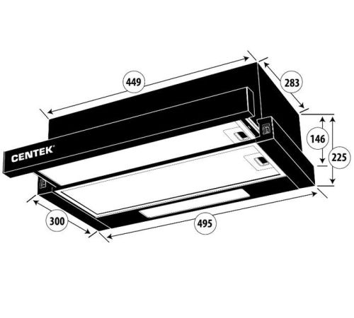 Кухонная вытяжка CENTEK CT-1840-50 белый