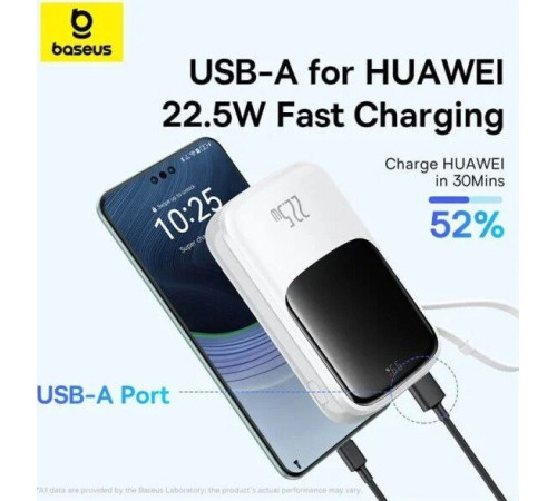 Внешний аккумулятор Baseus Qpow Pro+ Digital Display Fast Charge 22.5W 10000mAh белый