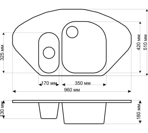 Кухонная мойка Gerhans E02 графит