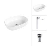 Умывальник Lauter 21836 + Reef 21CK8678C с донным клапаном 21190CH хром