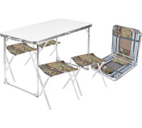 Стол со стульями Nika складной стол влагостойкий и 4 стула ССТ-К2 металлик