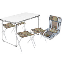 Стол со стульями Nika складной стол влагостойкий и 4 стула ССТ-К2 металлик