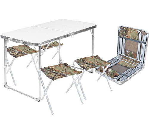 Стол со стульями Nika складной стол влагостойкий и 4 стула ССТ-К2 металлик