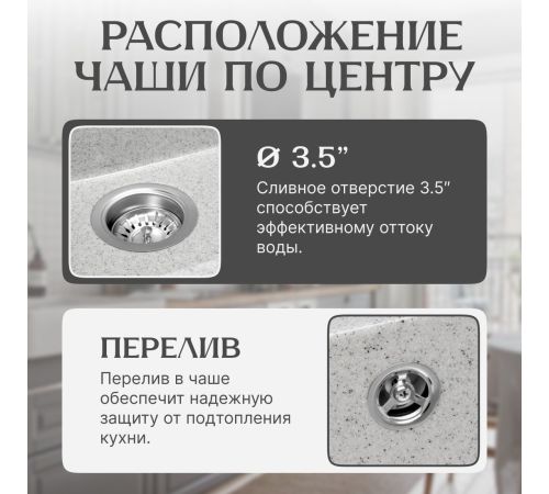 Кухонная мойка Saniteco Terra серый