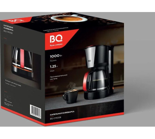 Кофеварка BQ CM1008 красный/черный