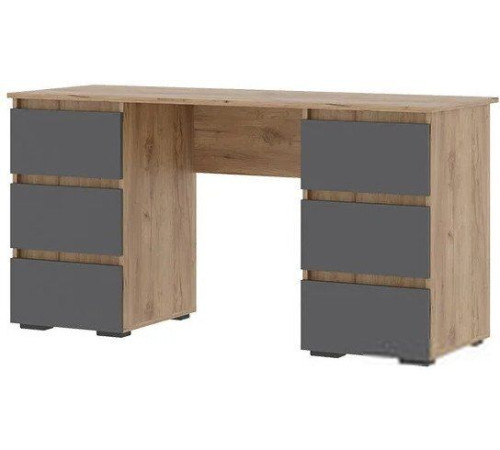 Стол Стендмебель Хелен ПС-02 серый графит/дуб крафт золотой