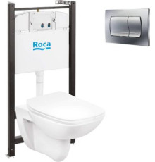 Унитаз подвесной Roca Debba 893104970 + 8901150B2 с кнопкой