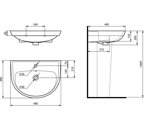 Умывальник Santeri Прайм 131176S0011B0