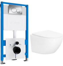 Унитаз подвесной Lauter Sulzdorf с микролифтом и кнопкой смыва 219701E белый/хром