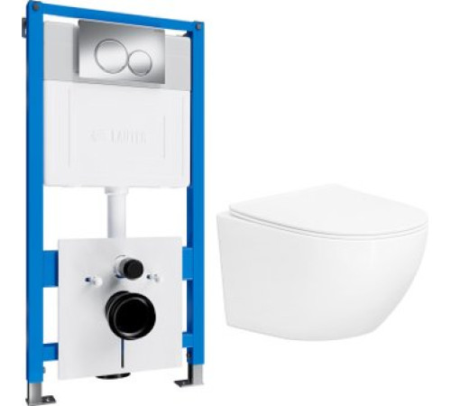 Унитаз подвесной Lauter Sulzdorf с микролифтом и кнопкой смыва 219701E белый/хром