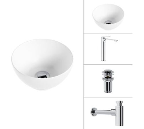 Умывальник Lauter 21601E + Rio 21AM12672 + сифон 21635CH + дон.клапан 21190CH хром