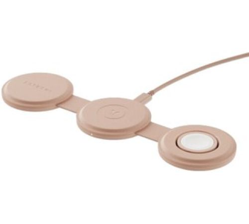 Беспроводное зарядное Satechi OntheGo 3-in-1 Charger ST-QTG31R розовый