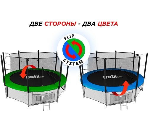 Батут Unix Line Classic 14ft inside синий/зеленый