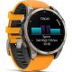 Умные часы Garmin Fenix 8 Sapphire, Titanium 47мм светло-серый, оранжевый силиконовый ремешок
