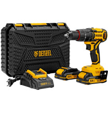 Ударная дрель-шуруповерт Denzel CIDH-BL-20 с 2-мя АКБ, кейс