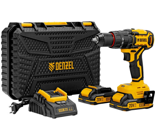 Ударная дрель-шуруповерт Denzel CIDH-BL-20 с 2-мя АКБ, кейс