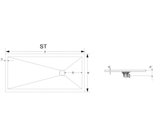 Душевой поддон RGW ST-0149W 140x90