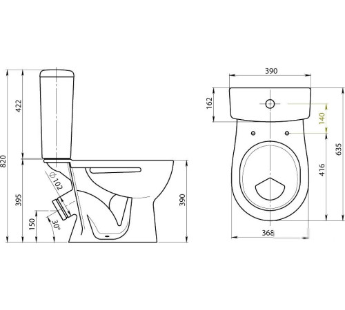 Унитаз Santeri Орион Стандарт 1.P400.8.S00.00B.F