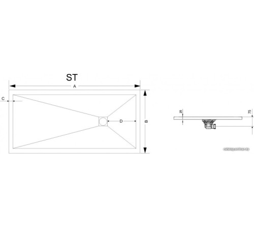 Душевой поддон RGW ST-0148G 140x80