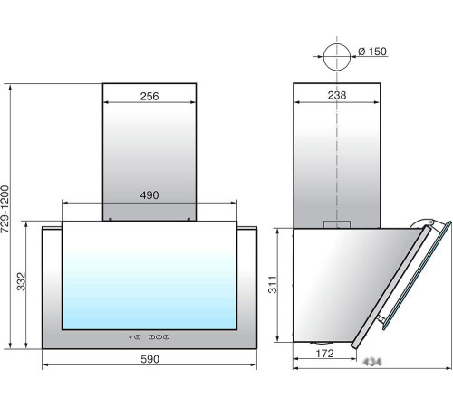 Кухонная вытяжка Elikor Рубин 60П-650-К3Д черный/антрацит 934366