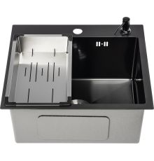 Кухонная мойка Saniteco 5045 PVD с сифоном, дозатором и коландером