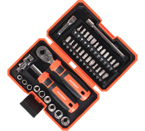 Набор трещотка с головками и битами Patriot SPS-38 38 предметов