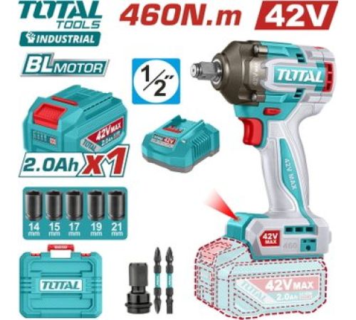 Гайковерт Total TIWLI42461 с 1-им АКБ, кейс