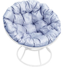 Кресло M-Group Папасан 12010109 белый/серая подушка