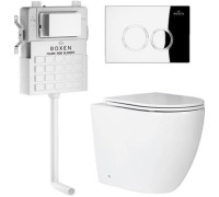 Унитаз приставной Roxen Antares в комплекте с инсталляцией Attach 5 в 1 966891 кнопка: хром глянцевый