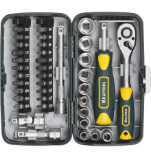 Набор трещотка с головками и битами KRAFTOOL 27970-H38 38 предметов