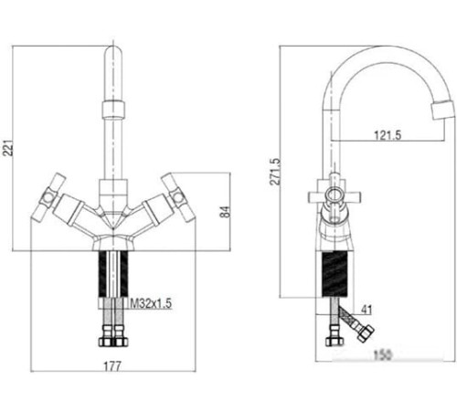 Смеситель Voda Dive DV26