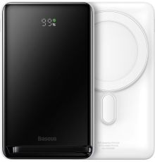 Внешний аккумулятор Baseus Magnetic Bracket Wireless Power Bank 20W 10000mAh белый