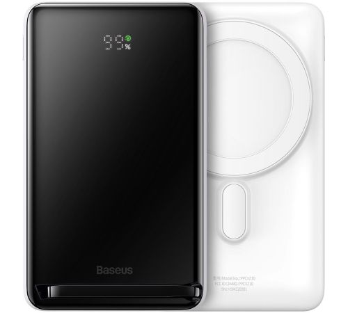 Внешний аккумулятор Baseus Magnetic Bracket Wireless Power Bank 20W 10000mAh белый