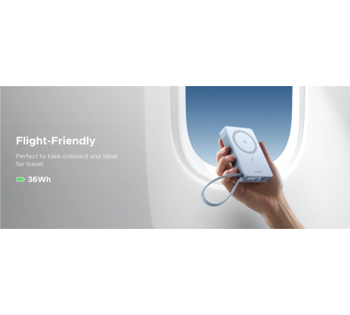 Внешний аккумулятор Ugreen MagFlow PB773 10000mAh голубой