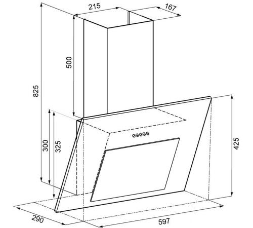 Кухонная вытяжка Krona Freya 600 Black PB