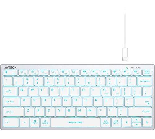 Клавиатура A4Tech Fstyler FX61 серебристый/белый