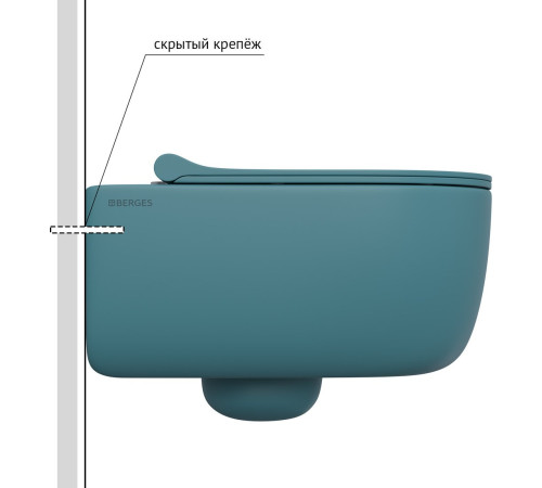 Унитаз подвесной Berges Wasserhaus Ego XL Rimless 082040