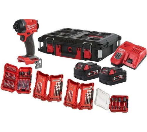 Винтоверт Milwaukee M18 FUEL Promo FID3100P-502P 4933498244 с 2-мя АКБ, кейс, набор оснастки