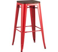 Табурет Stool Group TOLIX WOOD барный красный глянцевый