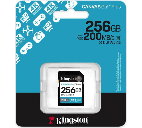 Карта памяти Kingston Canvas Go! Plus SDXC 256GB SDG4/256GB
