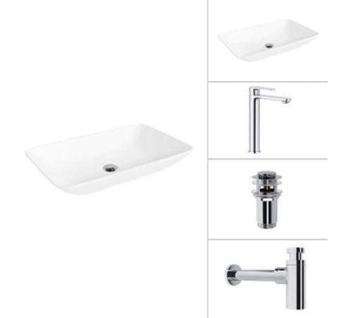 Умывальник Lauter 21540 + Moon 21СK81691C + сифон 21635CH + дон.клапан 21190CH хром