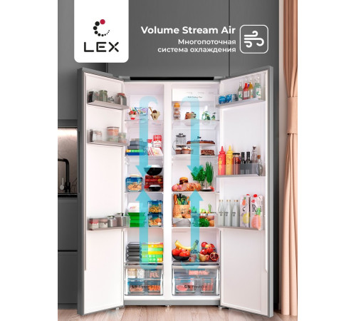 Холодильник side by side LEX LSB530BLID wind