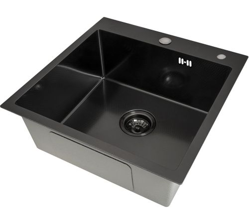 Кухонная мойка Basic CL DS Decor 50x50 черный, коландер, дозатор